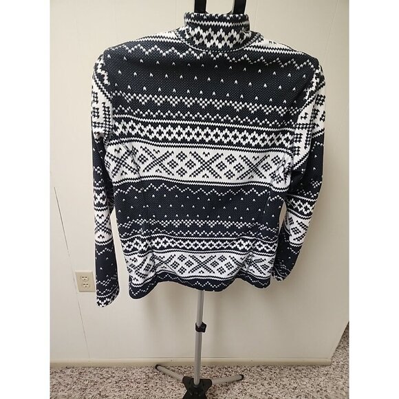 eddie bauer womens size L black fleece jacket half zip pullover native - Picture 9 of 10